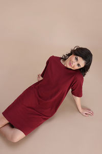 Zivame Knit Cotton Loungewear Dress - New Maroon — thumbnail 5